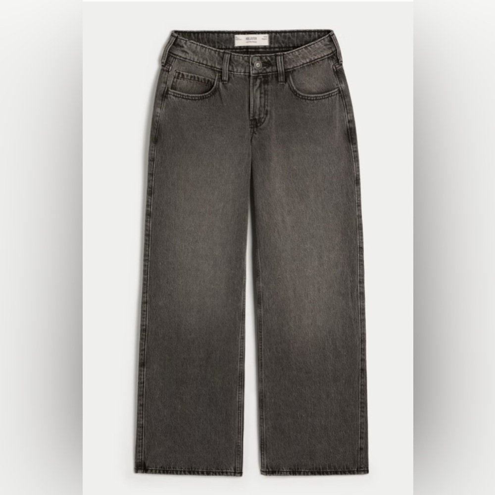 Hollister Low-Rise Washed Black Baggy Jeans size 10 Regular, w30
